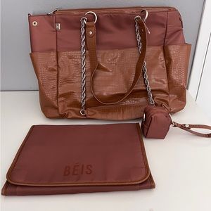 BEIS The Diaper Bag in maple croc